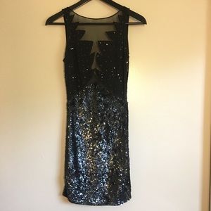 Bebe black sequin mini dress